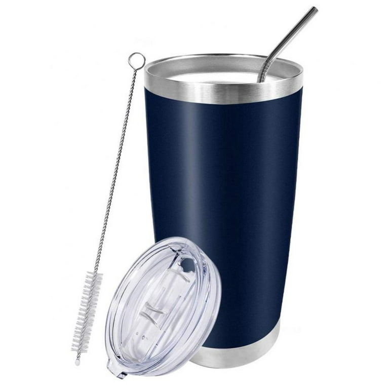 20oz Stainless Steel Tumbler with Lid & Straw, Double Wall Vacuum