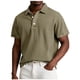 thumbnail image 1 of pstuiky Camisa de manga corta para hombre, Camiseta informal de manga corta con botones y solapa de color liso para hombre camisetas de hombre xxxxl, 1 of 5