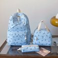 thumbnail image 2 of Weebloom Bow School Backpack With Lunch Box Pencil Case For Kids Girls Cute 3Pcs School Bags Set Large Capacity 3 Piece Cute Cartoon Travel Large Bookbag Middle High School College Blue, 2 of 7