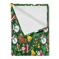 thumbnail image 2 of Christmas Soft Flannel Fleece Throw Blanket, Vivid of Joyous Holiday Celebration Jumping Dancing Cheery Cartoon for Yule, Cozy Plush for Indoor and Outdoor Use, 50" x 60", Multicolor, by Ambesonne, 2 of 5