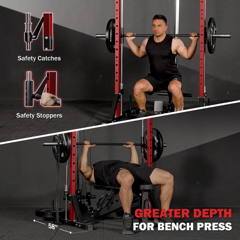 Mikolo Compact 7-IN-1 Smith Machine, 1000LBS Squat Equipment, Home
