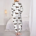 thumbnail image 3 of Pajama Sets for Women 2 Pcs, Dachshund Dog Puppy No.1052 Button Down Long Sleeve Sleepwear Lounge PJ Sets, 3 of 6