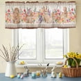 thumbnail image 6 of Valances for Windows Watercolor Easter Rabbits Flowers Rod Pocket Short Curtain for Bathroom Living Room Bedroom Country Floral Art 1 Panel 54x18in, 6 of 9