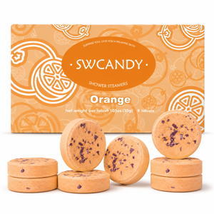 SWCANDY Orange Shower Steamers Aromatherapy Bath Tablets 8 Pack