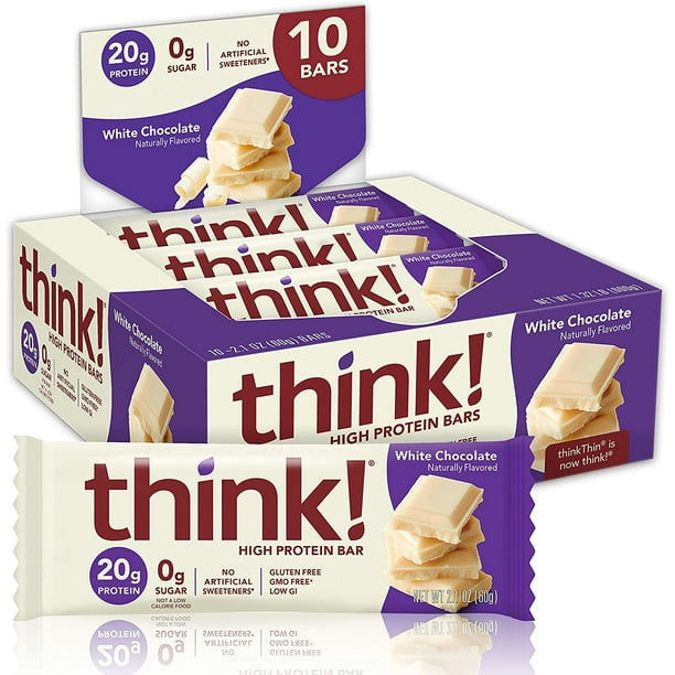 think! (thinkThin) High Protein Bars White Chocolate Flavor, 20g