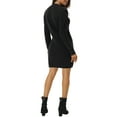 thumbnail image 3 of Unique Bargains Womens' Round Neck Long Sleeve Slim Fit Casual Mini Sweater Dress XL Black, 3 of 6