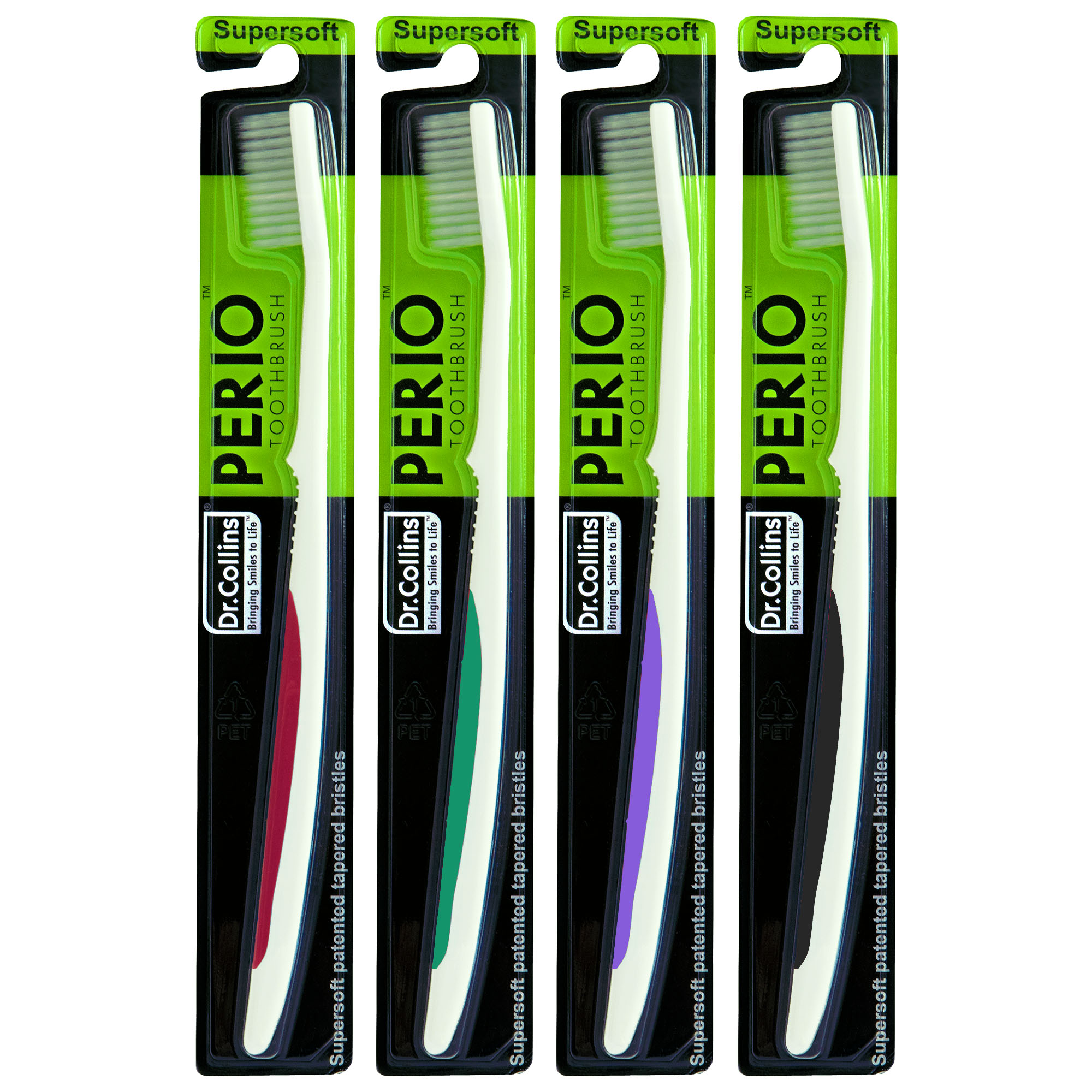 Perio Toothbrush, Assorted Colors, 4-pk
