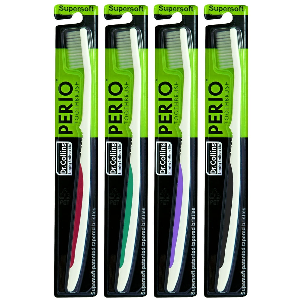 Perio Toothbrush, Assorted Colors, 4pk