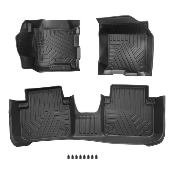 Floor Mats For Honda Accord Sedan Black Rubber Waterproof Liner 3pcs 2013-2017