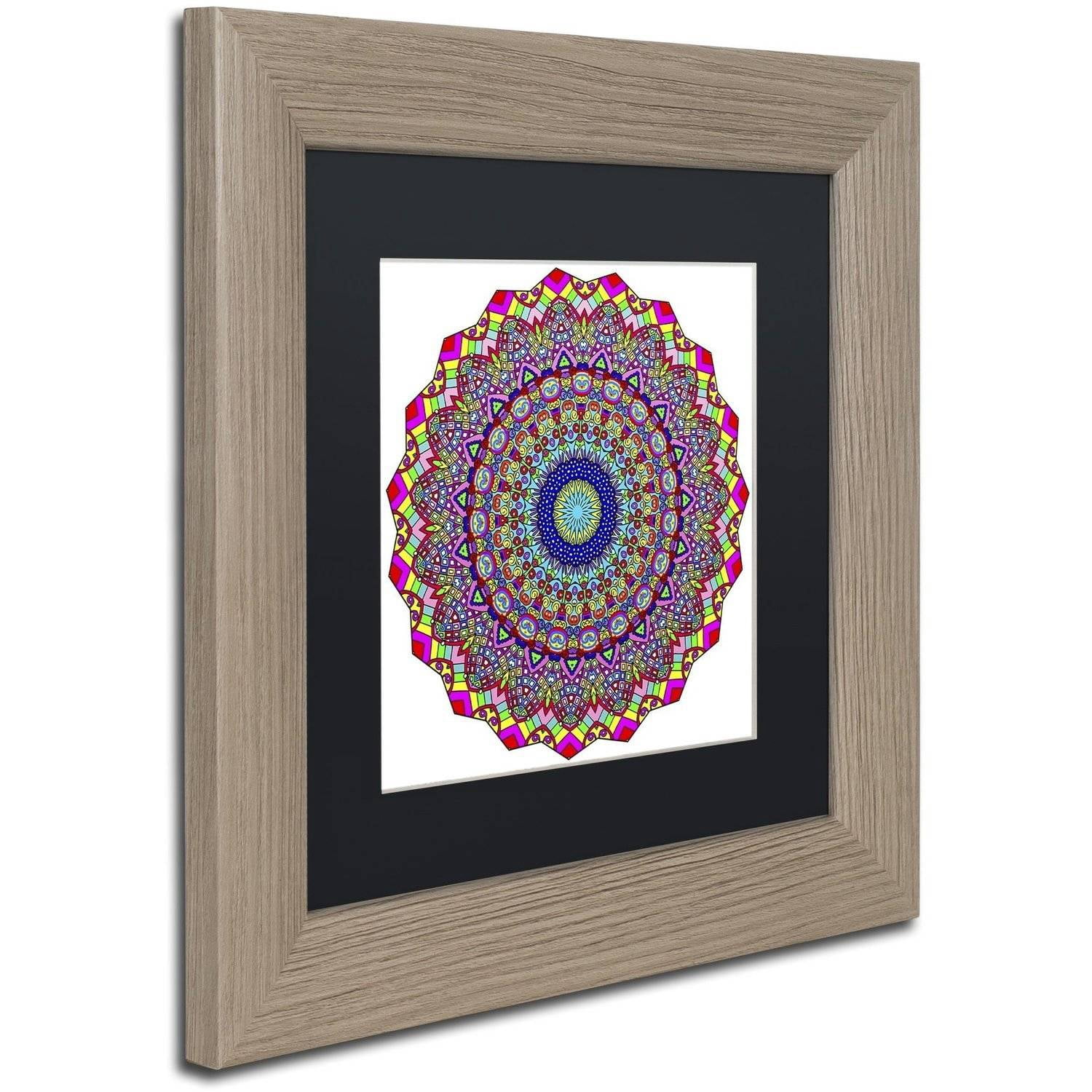 Trademark Fine Art "Kisses Mandala in Red" Canvas Art by Kathy G. Ahrens, Black Matte, Birch Frame