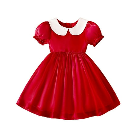 

Baby Girls Dresses Patchwork Printed Short Sleeve O-Neck Summer Tulle Princess Dance Party Clothes Wedding Stylish Holiday Dress
