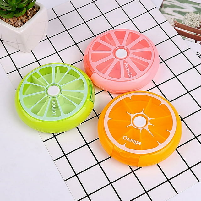 Pill Cases Pill Box Weekly 3 Times 7 Compartments Large Medicine Pill Organizer (Pomelo 1PCS)