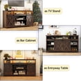 thumbnail image 6 of Farmhouse TV Stand for 65" 70" TVs with LED Light/Outlets USB Ports, 61" Large Entertainment Center with Sliding Barn Door & 4 Tier Storage, 6 of 9
