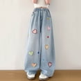 thumbnail image 5 of mgoYE Girls Jeans Size 13 Kids Cute Denim Pants Back to School Clothes Preppy Tween Clothes, 5 of 9