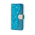 thumbnail image 2 of SaniMore for Samsung Galaxy S23 Wallet Case with Card Slot, Bling Sparkle Glitter Magnetic Clasp Purse Soft TPU + PU Leather Cover with Practical Bracket Shockproof Protection Shell, Blue, 2 of 8