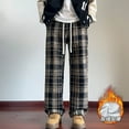 thumbnail image 2 of Aimik Hanes Mens Lounge Pants Comfy Pajama Pants Plaid Pajama Bottoms with Pockets Drawstring Pj Bottoms Pants Warm Plaid Lounge Pj Bottoms for Men-Black M, 2 of 5