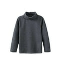 thumbnail image 1 of MIASHUI Hauts pour Enfants Col Roulé à Manches Longues T-Shirts Chauds Couleur Unie Chandail, Gris, 3-4 Ans, 1 of 5