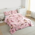 thumbnail image 3 of Homewish Flying Pink Butterflies 2pcs Bedding Comforter Set For Teens Girls Adults Female,Dreamy Princess Twin Comforter Sets,Cartoon Fairy Elf Breathable Bedding Set,Super Cozy Room Decor, 3 of 8