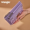 thumbnail image 7 of Wrangler Women's Large Minimalist Phone Wallet Stylish Double Zipper Cash Wallet with RFID Protection for Ladies, Purple, 7 of 7