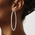 thumbnail image 3 of 925 Sterling Silver Women's Anti-Tarnish Coating Classic Tube 2.5mm Round Hoop Earrings | 65mm, 3 of 4