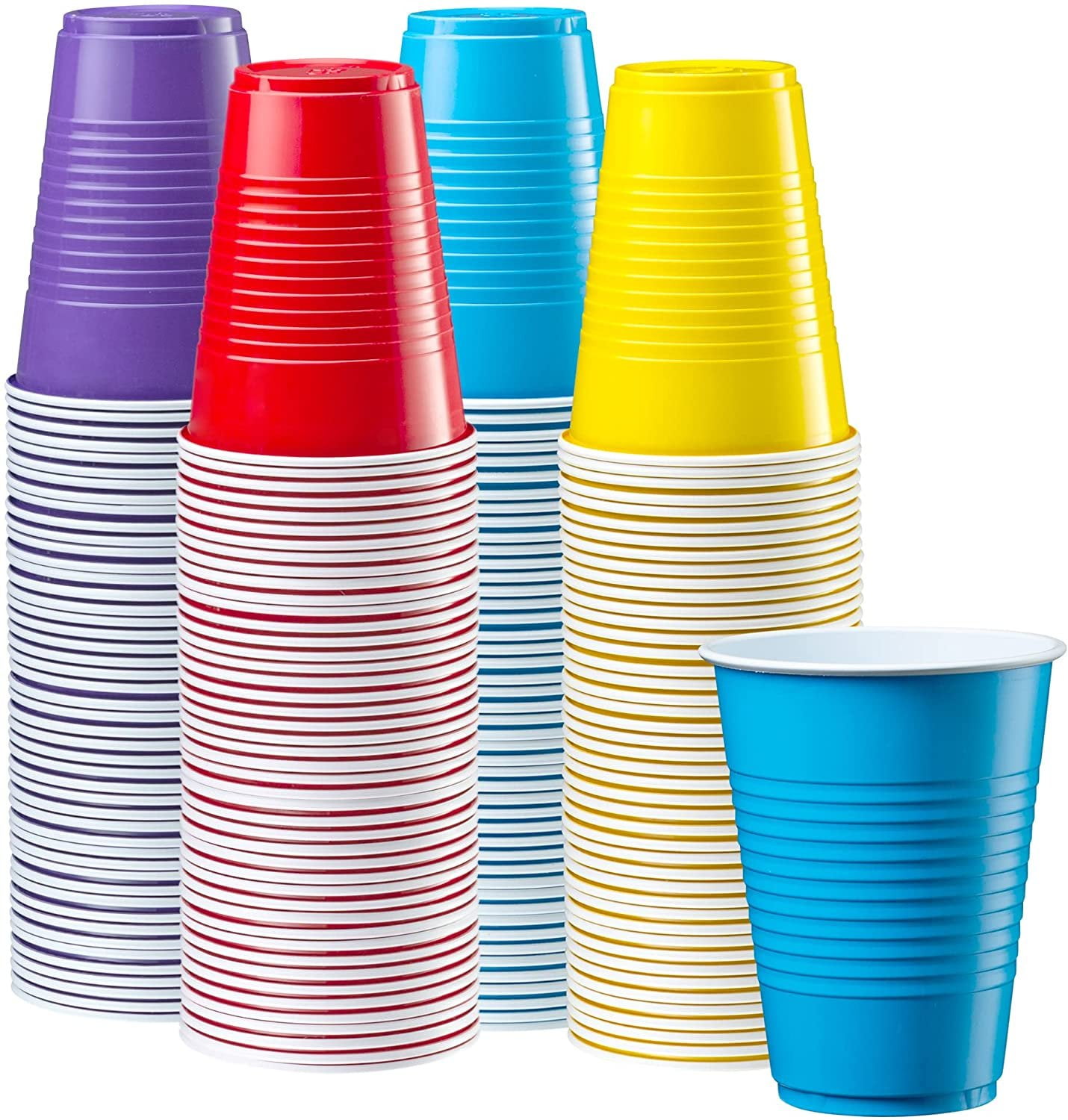 Comfy Package 16 Oz Plastic Cups Disposable Drinking Party Cups, Assorted 240Pack