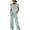 01 Green, variant on Women's 2 Piece Outfits, Short Sleeve Knot Hem Tunic Blouse & Wide Leg Pants Dressy Summer Business Casual Sets