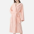 thumbnail image 2 of Ujnder Women's Long Bathrobe Absorbent Bath Robe with Pockets Cozy Loungewear Pink One Size, 2 of 3