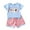 Blue, variant on ANINEO Toddler Baby Boy Baseball Outfits Embroidery Short Sleeve T-Shirt Rugby Print Elastic Shorts Summer Clothes