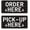 Black-2PK, variant on Order Here Sign, 2 pk Hanging Order Here Pick Up Here Signs, Double-Sided Acrylic Restaurant Signs for Business, Restaurants, Cafes & Bars, 11.9‘’x5.9‘’