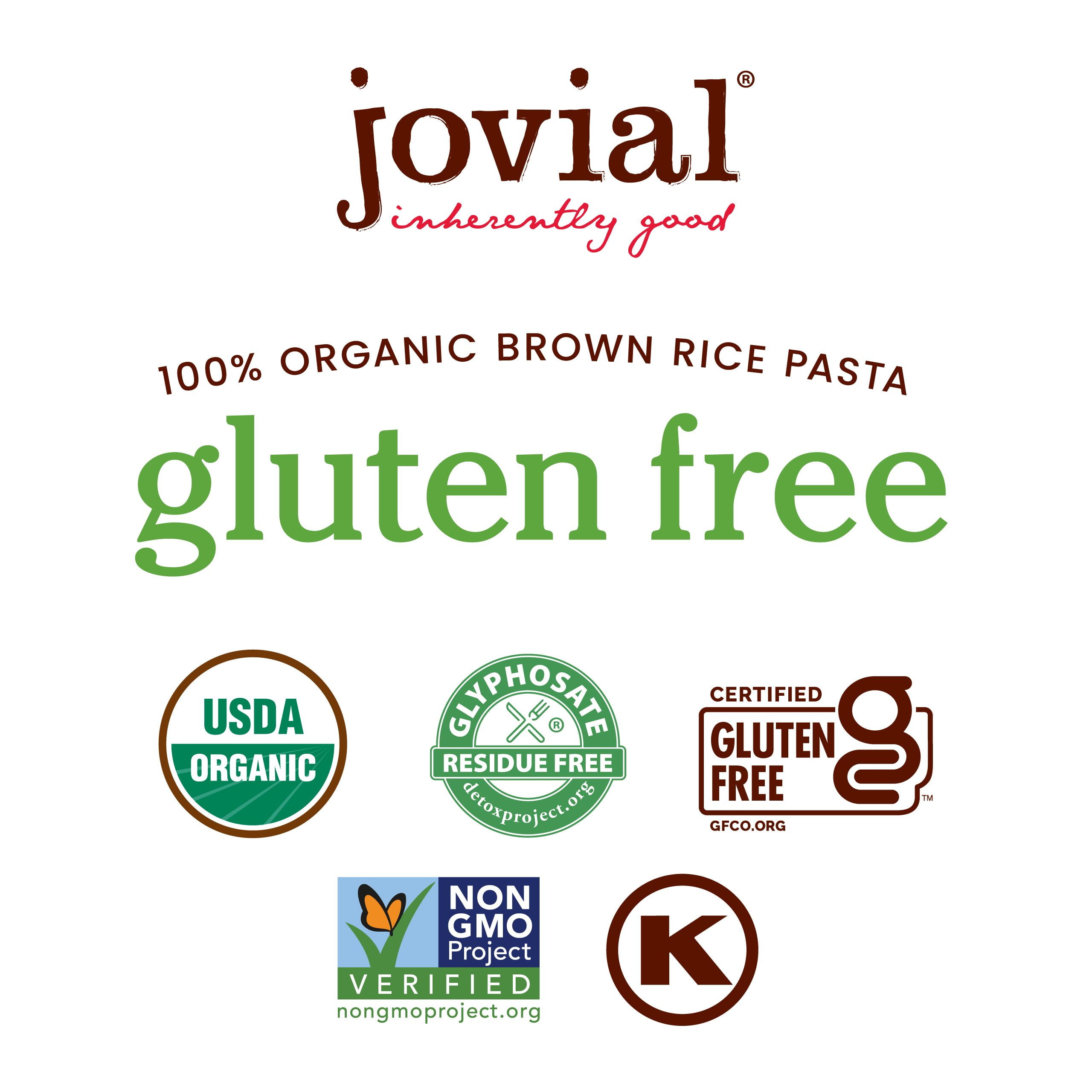 (4 pack) Jovial 100% Organic Gluten-Free Brown Rice Shells Pasta, 12 oz