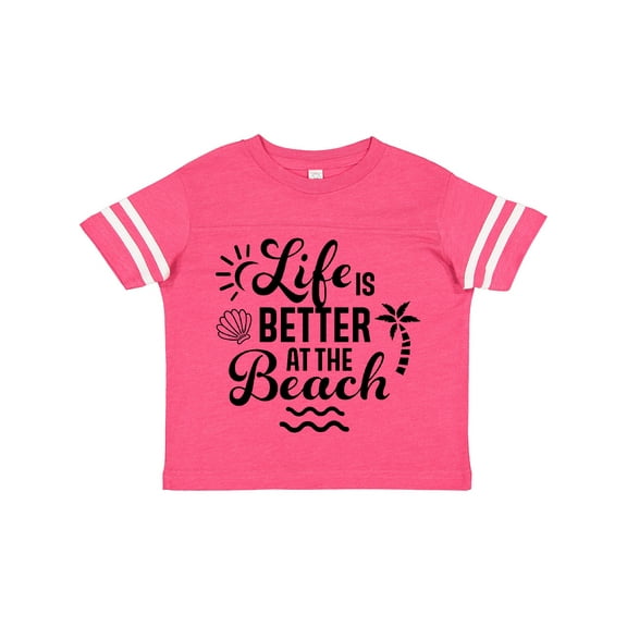 Inktastic Life is Better at The Beach with Sunshine Seashell and Palm Trees Boys or Girls Toddler T-Shirt