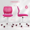 thumbnail image 2 of AEGFKD Kids Desk Chair, Adjustable Children Study Chair, Swivel Armless Mesh Task Office Chair, Computer Desk Chair with Adjustable Height & Lumbar Support, Rose，15.5D x 16W x 34H in, 2 of 8