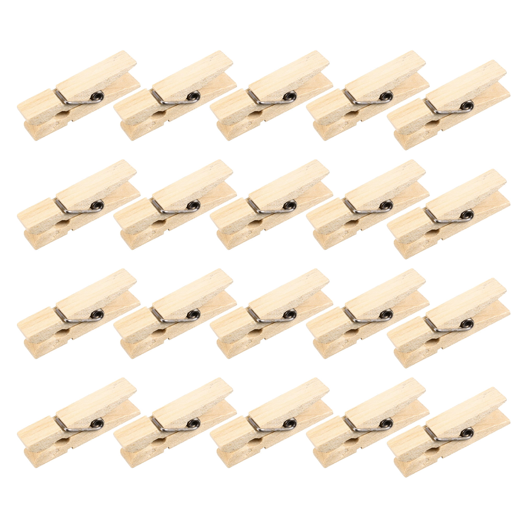 Uxcell Wooden Clothespins Clips Nonslip Family Multipurpose Clothing 20