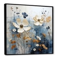 thumbnail image 2 of Designart "Blue And White Wildflower Fields V" Wildflowers Floater Framed Wall Art Living Room, 2 of 5