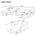 EUROCO 115.1" Oversized Modern UShape Modular Sectional Sofa with