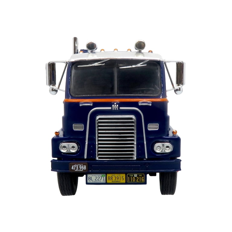 1959 International DCOF-405 Truck with Box Trailer Dark Blue with