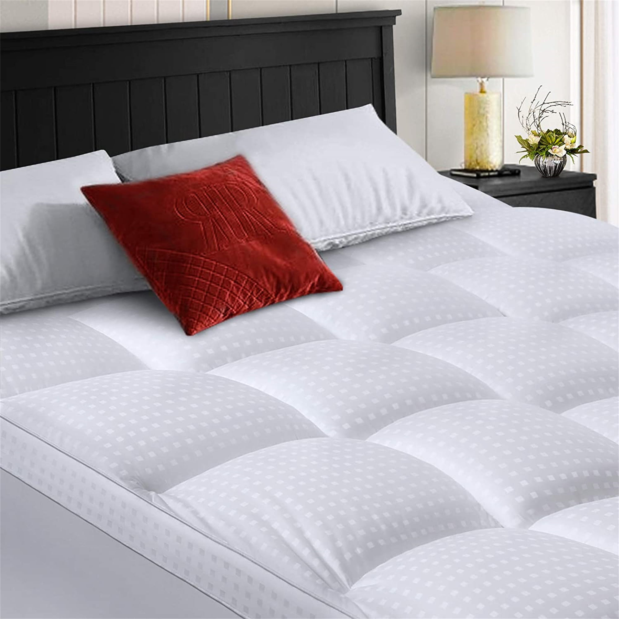 TEXARTIST King Mattress Pad Cover Cooling Mattress Topper 400 TC Cotton Pillow Top Mattress Cover Quilted Fitted Mattress Protector with 8-21 Inch Deep Pocket