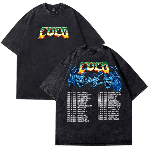 Cuco Ridin Tour 2025 Merch T-Shirt Cotton Wash Tee Women Men Short Sleeve Casual Crewneck Tee