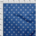 thumbnail image 3 of oneOone Cotton Silk Medium Blue Fabric Asian Circle Block Dress Material Fabric Print Fabric By The Yard 42 Inch Wide, 3 of 4