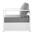 thumbnail image 5 of Lounge Chair Armchair, White Gray Grey, Aluminum, Metal, Fabric, Modern Contemporary, Outdoor Patio Balcony Cafe Bistro Garden Furniture Hotel Hospitality, 5 of 7