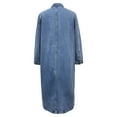 thumbnail image 6 of Womens Coats And Jackets Long Denim Overcoat Loose Button Down Jean Jacket (Blue XXXL), 6 of 6