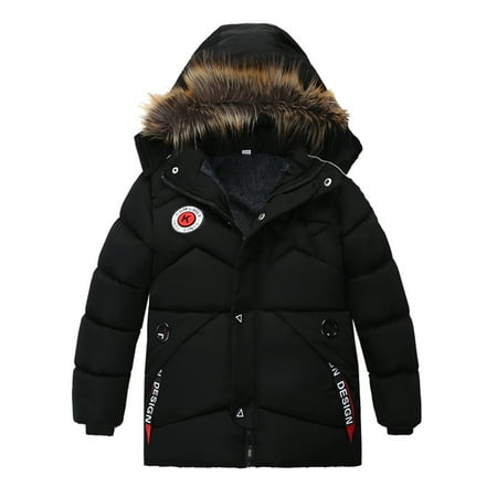 

ZMHEGW Toddler Jackets Children Winter Boy Hooded Fashion Warm Clothes Boys & Kids Coats