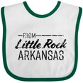 thumbnail image 3 of Inktastic From Little Rock Arkansas in Black Distressed Text Boys or Girls Baby Bib, 3 of 4