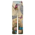 thumbnail image 6 of Pigeon Butterfly Garden Art Winter Female Pants Flannel High Waist Women Pants Lady Warm Straight Leg Plush Trousers, 6 of 7
