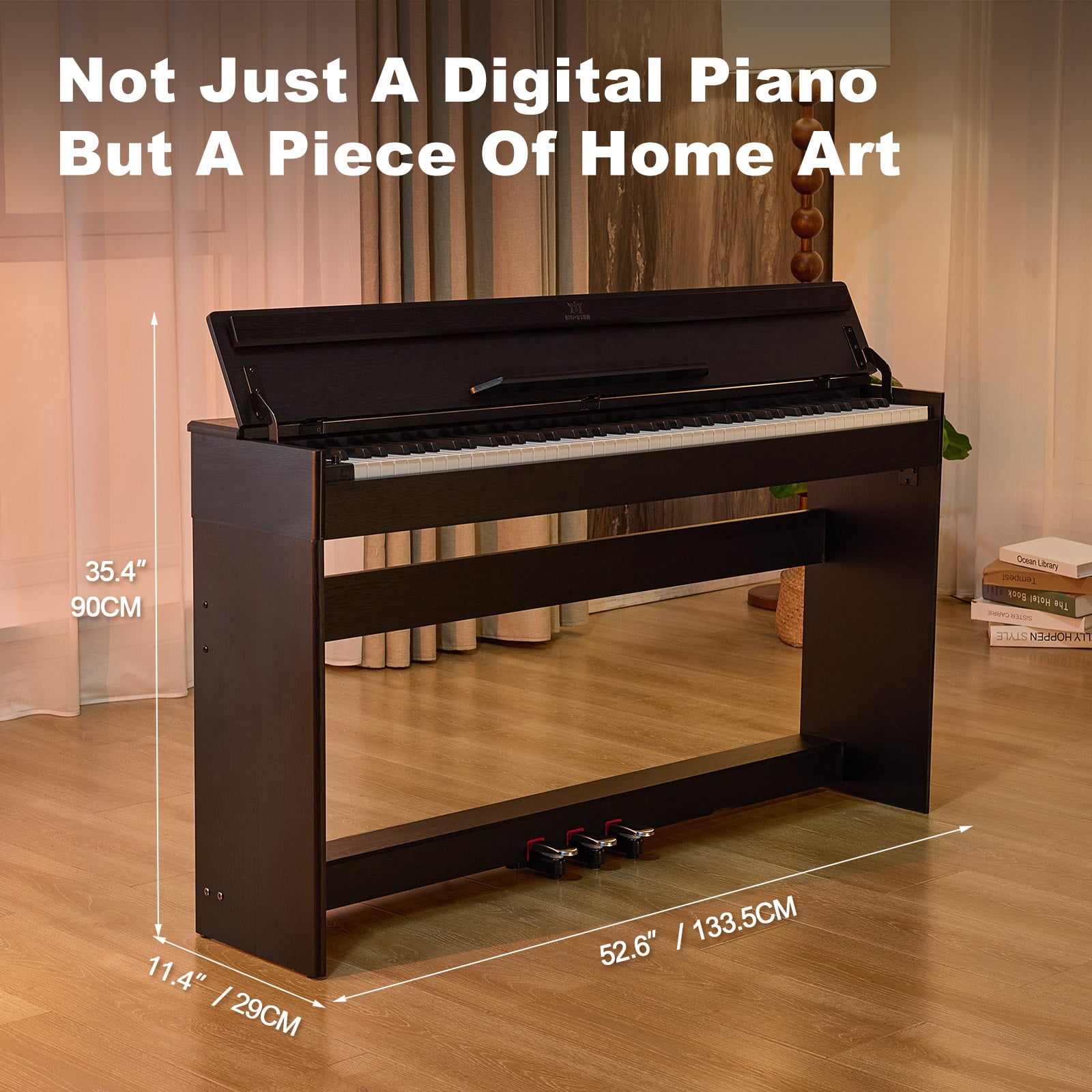 MUSTAR 88Keys Upright Fully Weighted Digital Piano Graded Hammer Action Electronic Keyboards with 3-Pedal for Beginners(Black)