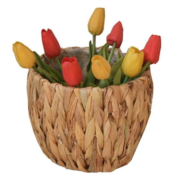 Seagrass Planter Basket Indoor,Bexikou Flower Pots Cover, Plant Containers,Natural Flower Pots Holder with Liner,Decorative Indoor Planter Storage Basket for Home Use
