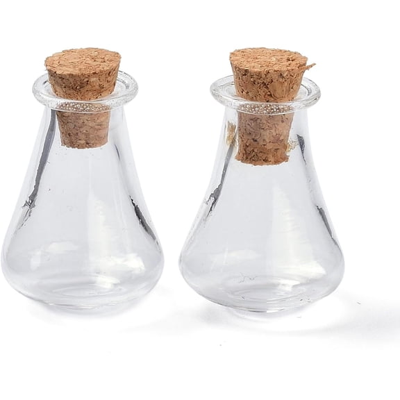 10Pcs Clear Glass Cork Bottles Glass Empty Wishing Bottles DIY Vials for Home Decorations for christmas DIY Art Crafts Party Home Decoration 1.7x2.7cm Clear