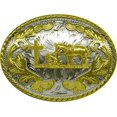 thumbnail image 1 of Moranse Religion Cross Cowboy Kneeling Prayer And Horse Design Belt Buckles, 1 of 5