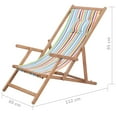 thumbnail image 4 of vidaXL Chaise de Plage Pliante Tissu et Cadre en Bois Multicolore, 4 of 5