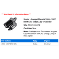 thumbnail image 2 of Starter - Compatible with 2006 - 2007 BMW 525i Sedan 3.0L 6-Cylinder, 2 of 2